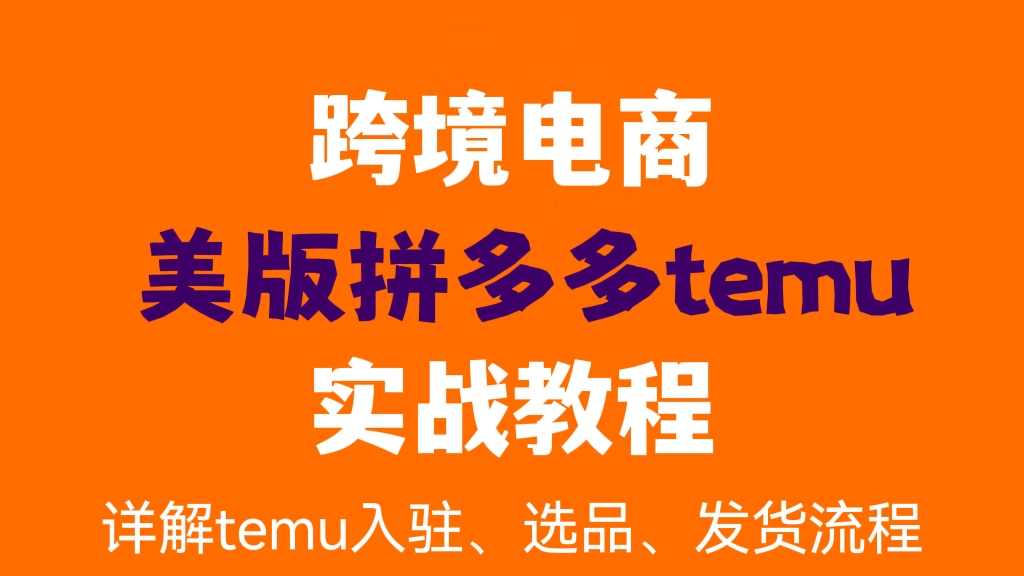 [第140讲]从0到1打造爆款，快速变现！跨境电商美版拼多多temu实战教程，详解temu入驻、选品、发货流程