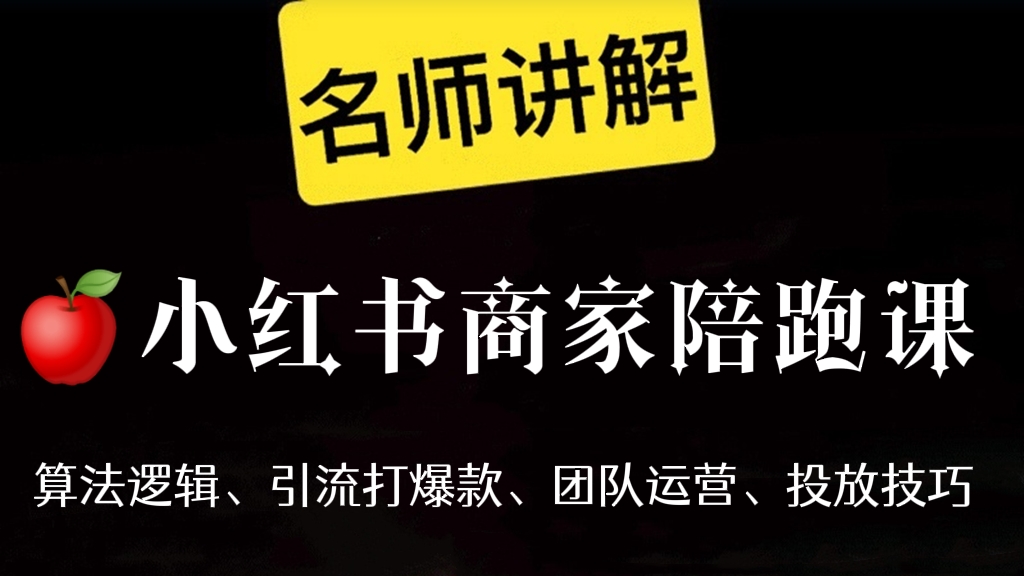 [第258讲]🍎小红书商家陪跑课:算法逻辑、引流打爆款、团队运营、投放技巧