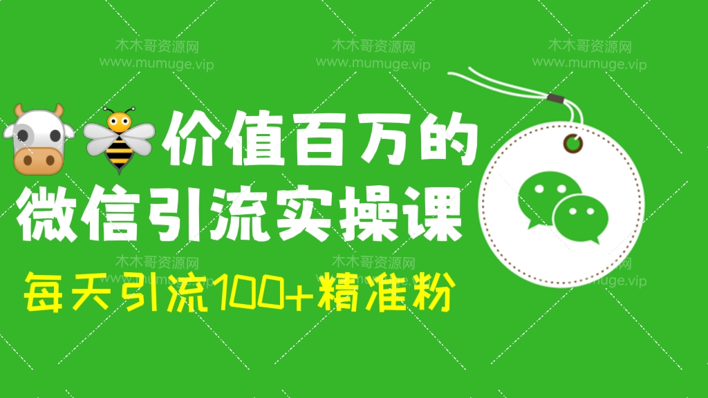 [第334讲]🌬️🐮🐝价值百万的微信引流实操课，每天引流100+精准粉