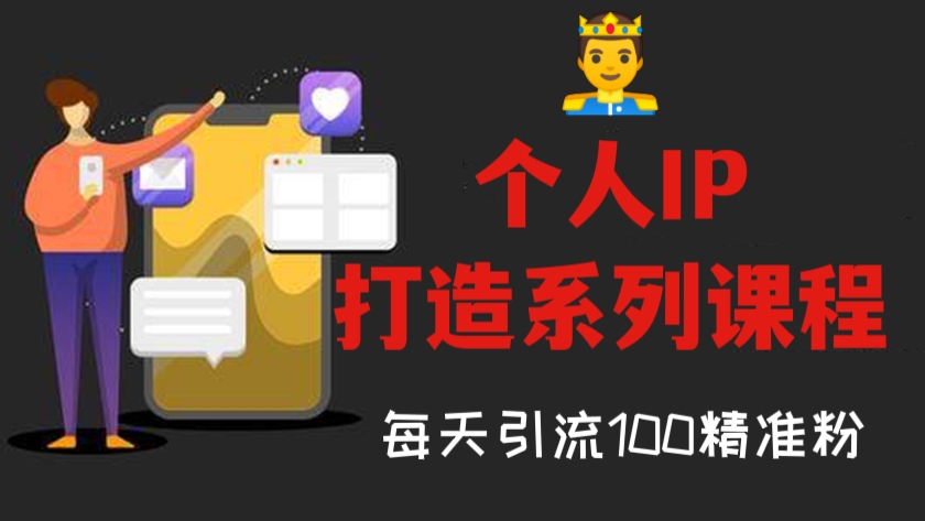 [第343讲]🤴个人IP打造系列课程，每天引流100精准粉【视频教程】