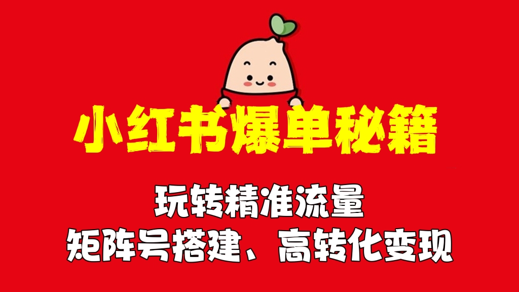 [第477讲]🌹🌹🌹小红书爆单秘籍，玩转精准流量，矩阵号搭建，高转化变现