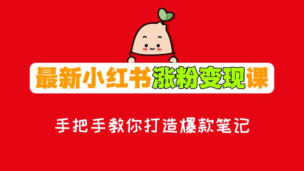 [第478讲]🍟最新小红书涨粉变现课，手把手教你打造爆款笔记