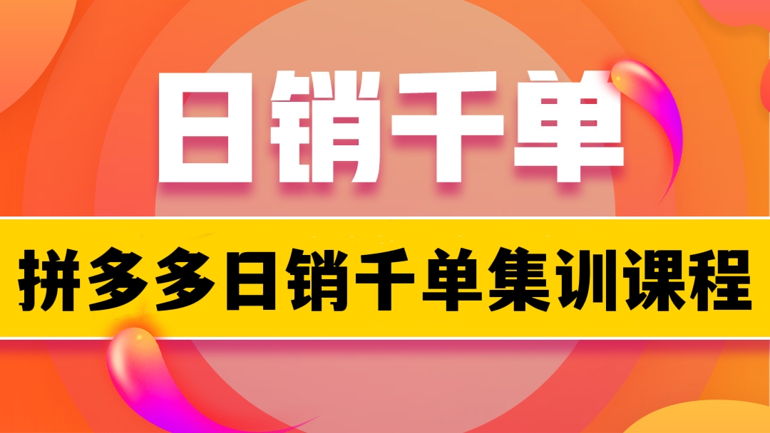 [第507讲]价值5000元的拼多多日销千单集训课程