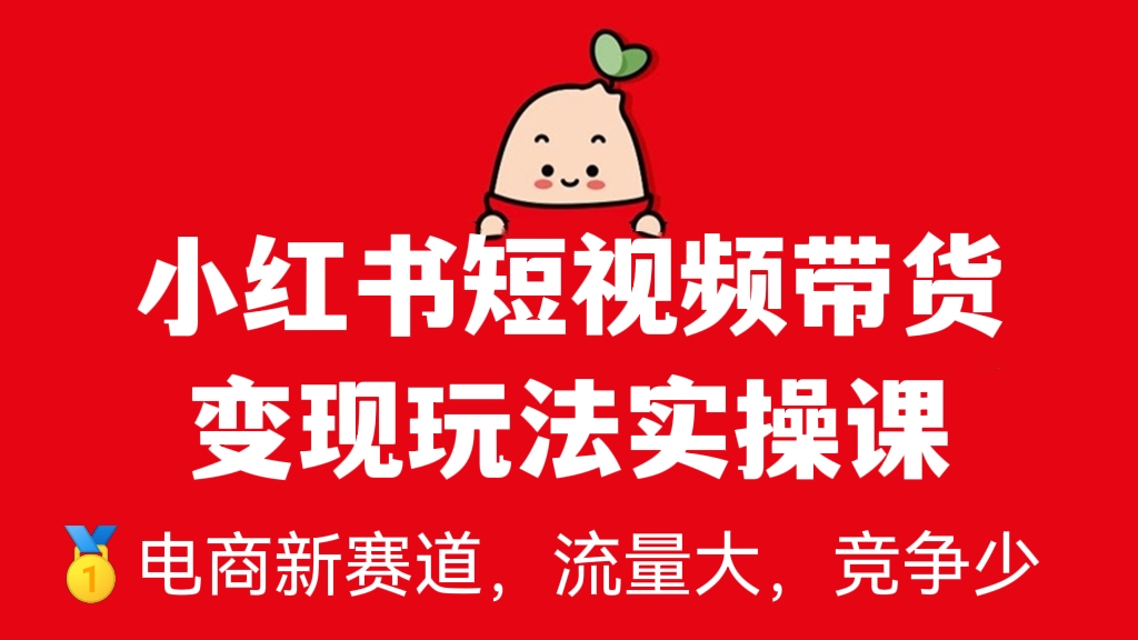 [第514讲]【🥇电商新赛道，流量大，竞争少】🏓小红书短视频带货变现玩法实操课，多店可复制性强，可团队操作