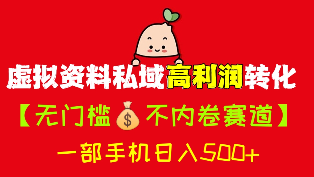 [第562讲]【无门槛💰高利润不内卷赛道】💄小红书虚拟资料私域高利润转化项目，一部手机日入500+