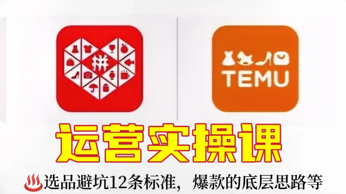 [第578讲]🌐跨境拼多多TEMU运营实操课，​♨️选品避坑12条标准，爆款的底层思路等