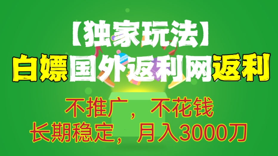 【第582讲】❤️【独家玩法】💵白嫖国外返利网返利佣金，不推广，不花钱，长期稳定，月入3000刀