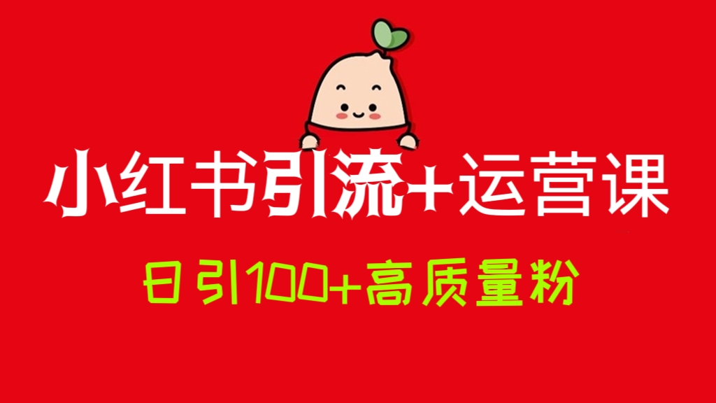 [第688讲]价值980元的💋小红书引流和运营课，日引100+高质量粉