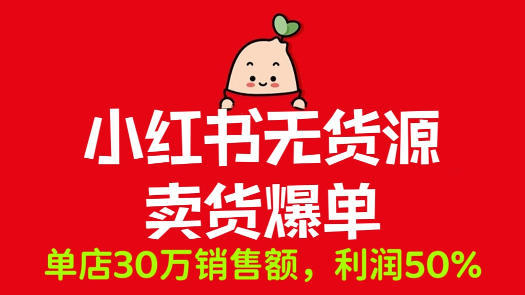 [第721讲]😘单店30万销售额，利润50%！❤️小红书无货源卖货爆单
