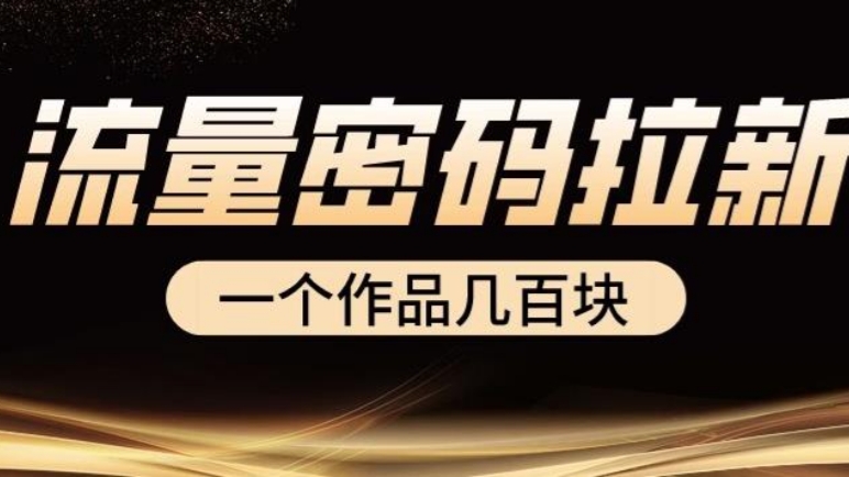 [第776讲]🐮流量密码拉新项目， 一个作品几百块