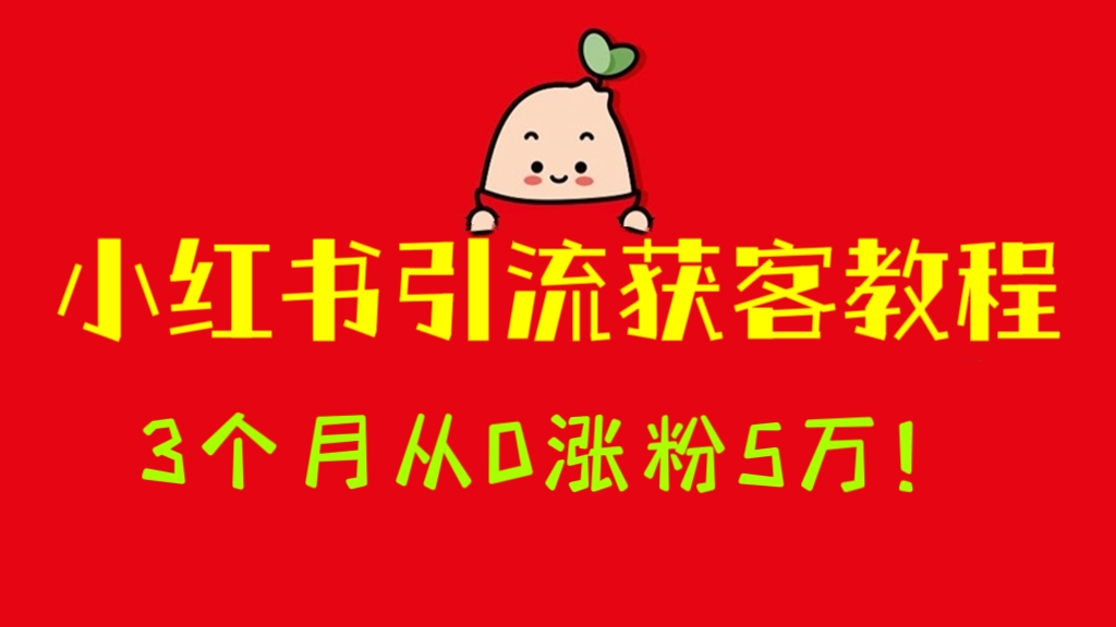 [第811讲]🧲3个月从0涨粉5万！小红书引流获客教程