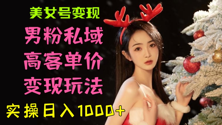 [第832讲]💃美女号变现！💋2023最新男粉私域高客单价变现玩法！实操日入1000+