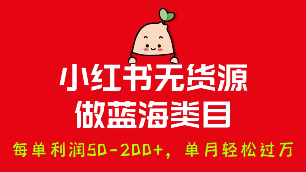 [第953讲]🍓每单利润50-200+，单月轻松过万！🌊小红书无货源做蓝海类目