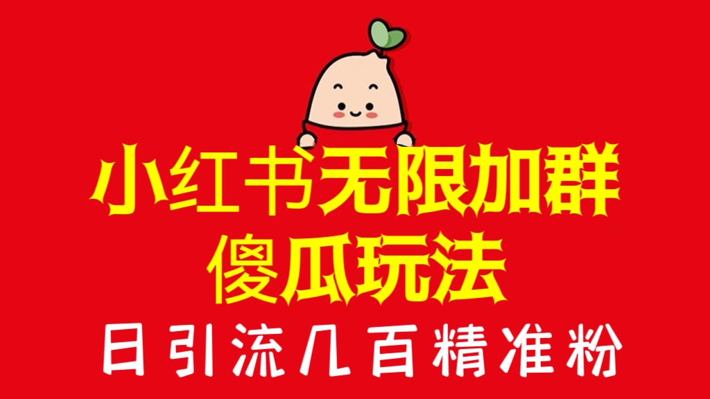 [第965讲]🧲日引流几百精准粉！㊙️小红书无限加群傻瓜玩法