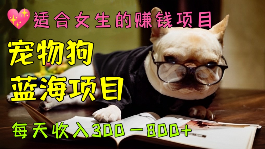 [第983讲]【💖适合女生的赚钱项目】💰每天收入300－800+！🦄宠物狗蓝海项目，自带流量，发作品就爆！