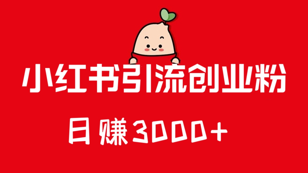 [第1045讲]㊙️小红书引流创业粉，日赚3000+