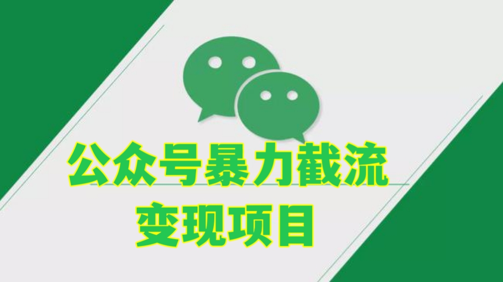 [第1068讲]🍼小白轻松日入1000+！💥公众号暴力截流变现项目