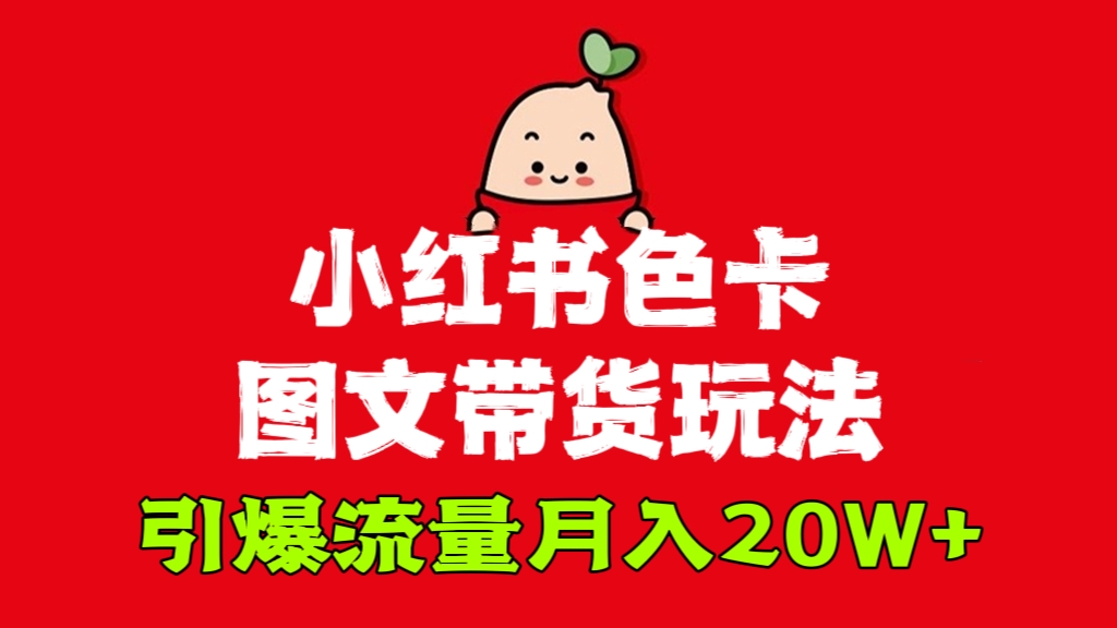 [第1072讲]🧲引爆流量月入20W+！❤️小红书色卡图文带货玩法