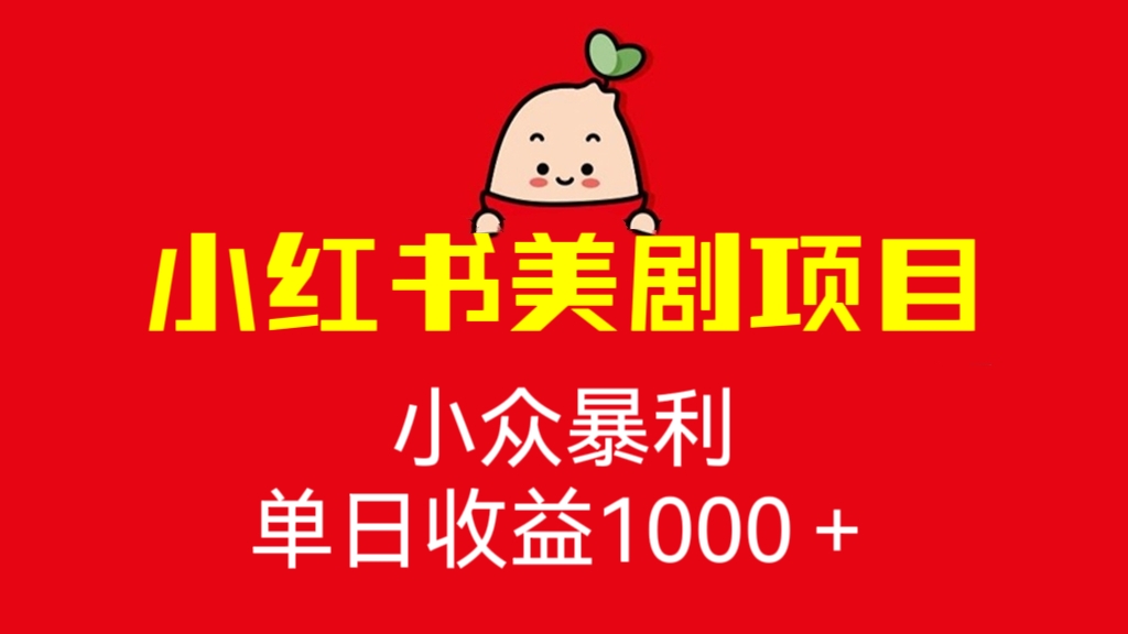 [第1094讲]💥小众暴利，单日收益1000＋！❤️外面卖1980元的小红书美剧项目