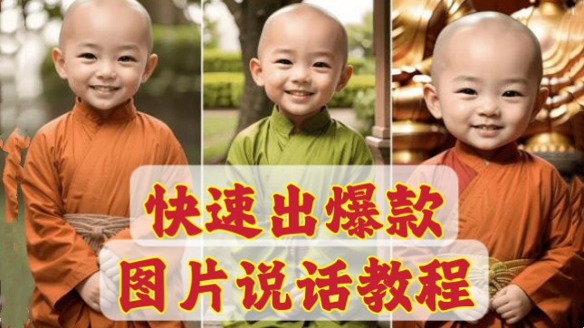 [第1122讲]【升级版教程】💥7天万粉！无需魔法🔥快速出爆款小和尚图片说话教程