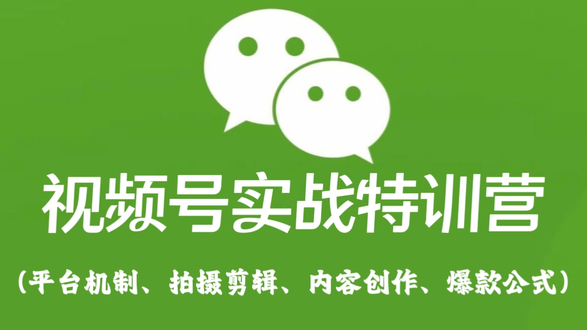 [第2054讲]视频号实战特训营(平台机制、拍摄剪辑、内容创作、爆款公式）