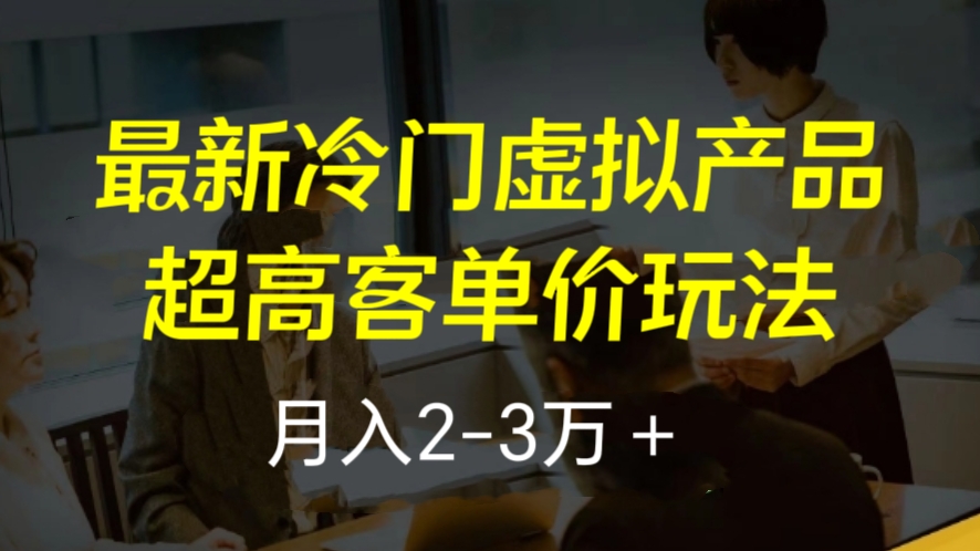 [第2215讲]最新冷门虚拟产品超高客单价玩法，月入2-3万＋