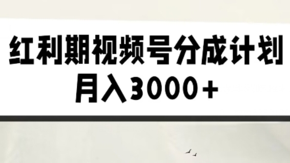 [第2221讲]【红利期项目】外面收费1980元的视频号分成计划，月入3000+