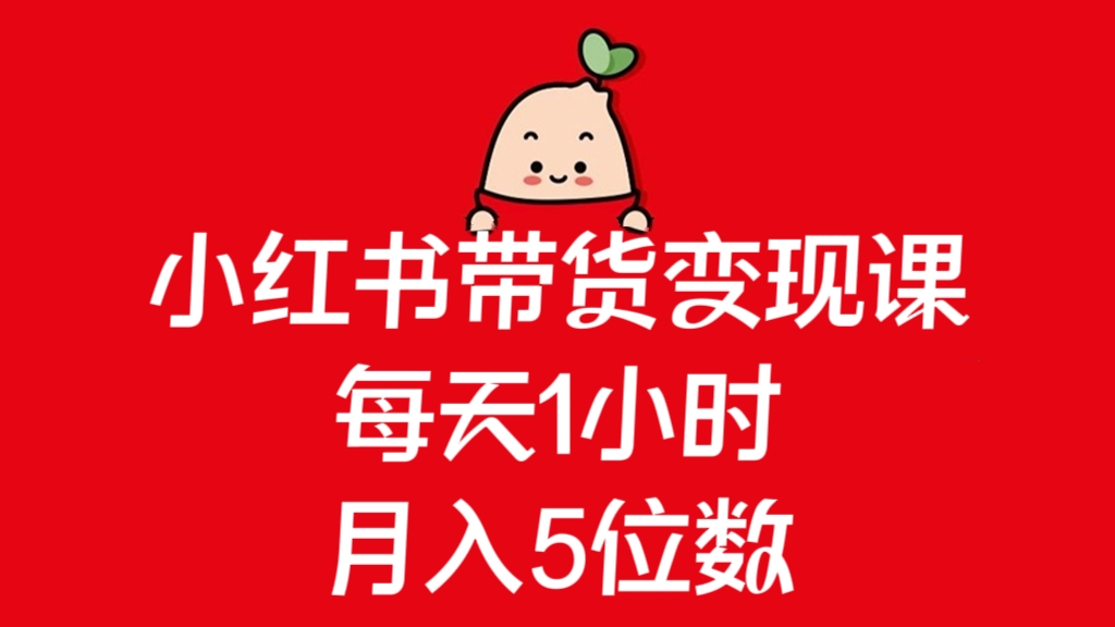 [第2413讲]小红书带货变现课，每天1小时，月入5位数