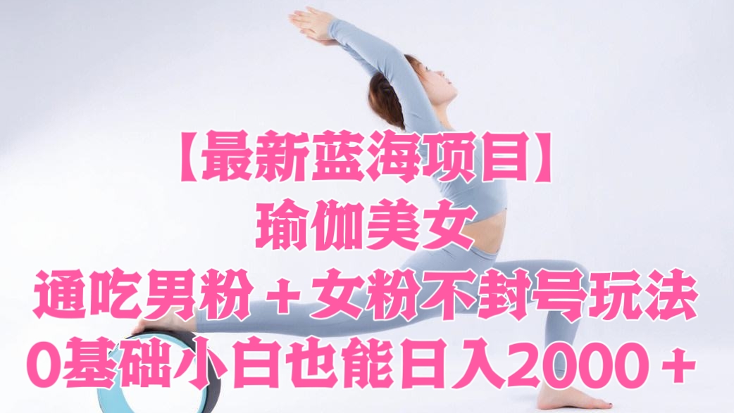 [第2415讲]【最新蓝海项目】瑜伽美女通吃男粉＋女粉不封号玩法，0基础小白也能日入2000＋