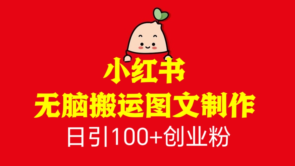 [第2451讲]❤️小红书无脑搬运图文制作，日引100+创业粉