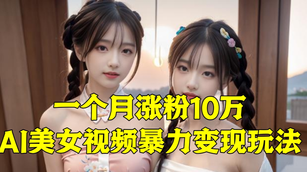 [第2477讲]一个月涨粉10万！AI美女视频暴力变现玩法