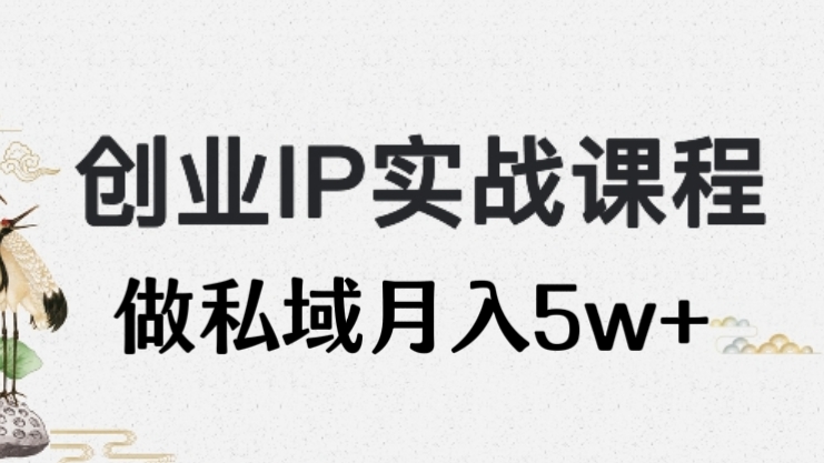 [第2537讲]外边卖2980元的创业IP课程，做私域月入5w+