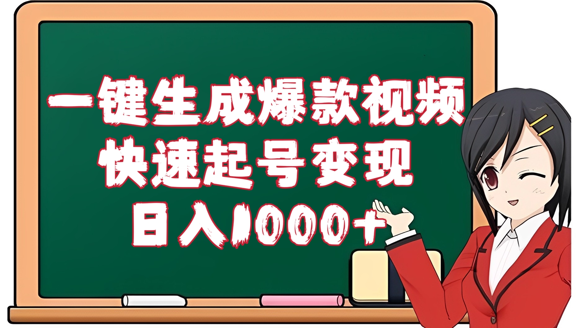 [第2563讲]全网首发！一键生成爆款视频，快速起号变现，日入1000+