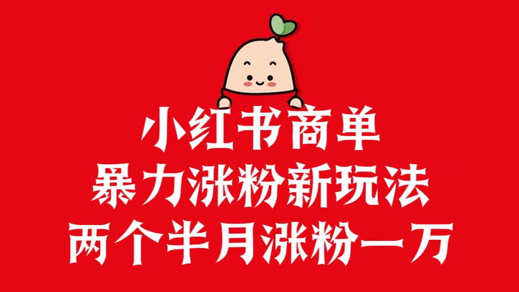 [第2579讲]小红书商单暴力涨粉新玩法，两个半月涨粉一万
