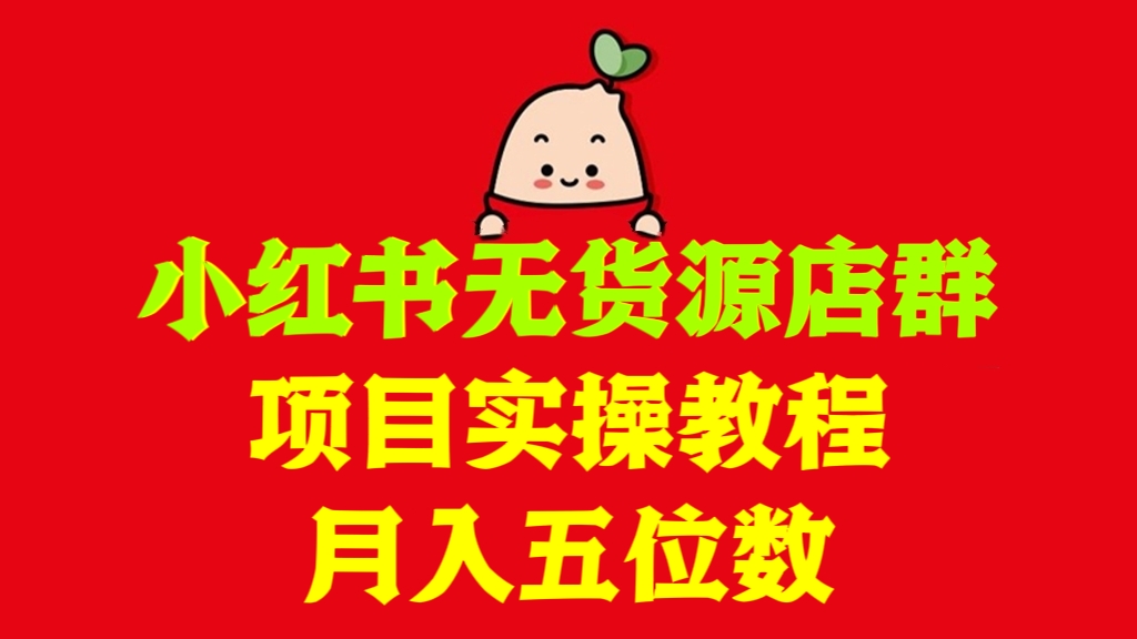 [第2597讲]小红书无货源店群项目实操教程，月入五位数