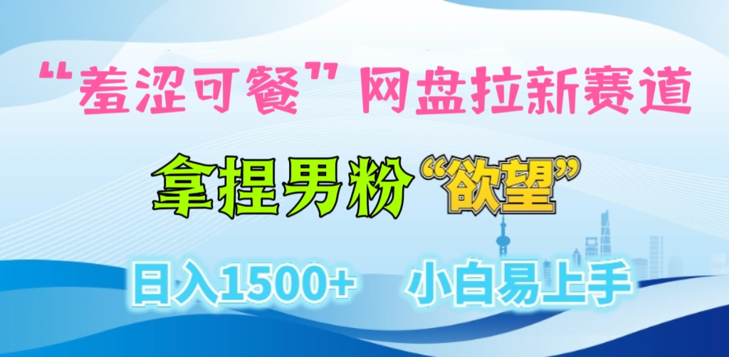 [第2610讲]小白易上手！“羞涩可餐”网盘拉新赛道，拿捏男粉“欲望”日入1500+