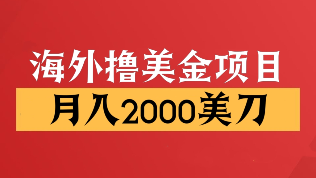 [第2623讲]【详细讲解】海外撸美金项目，月入2000美刀