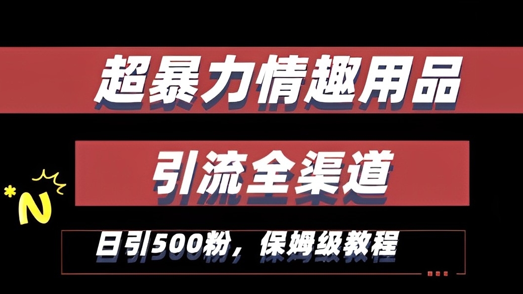 [第2639讲]最新情趣项目引流全渠道，日引500+粉，轻松破百单