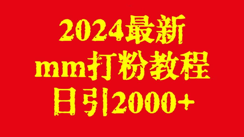 [第2714讲]2024最新mm打粉教程，日引2000+