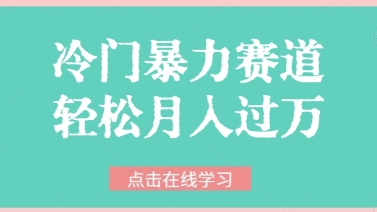 [第2745讲]【保姆式教学】冷门暴力赛道，轻松月入过万