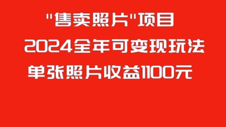 [第2767讲]2024“卖照片”变现玩法，单张照片收益1100元
