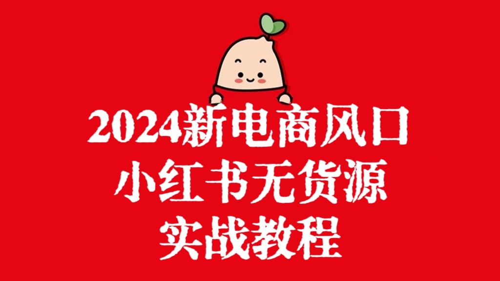[第2797讲]2024新电商风口，小红书无货源电商实战