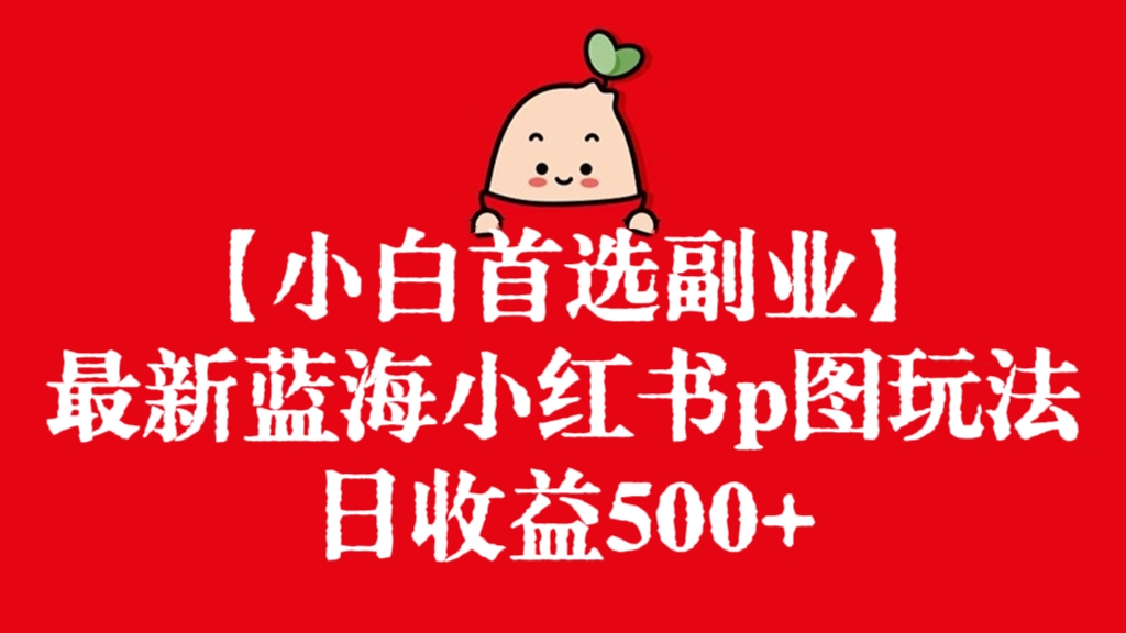 [第2812讲]【小白首选副业】最新蓝海小红书p图玩法，日收益500+