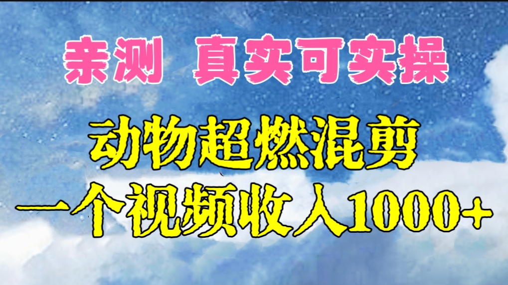 [第2866讲]动物超燃混剪，一个视频收入1000+