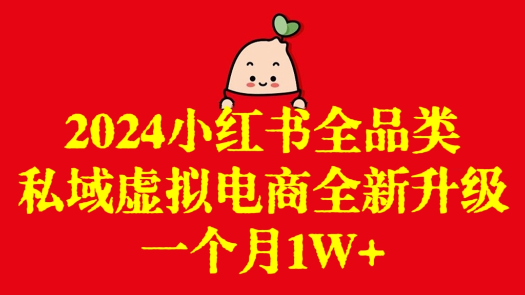 [第2871讲]2024小红书全品类私域虚拟电商全新升级，一个月1W+