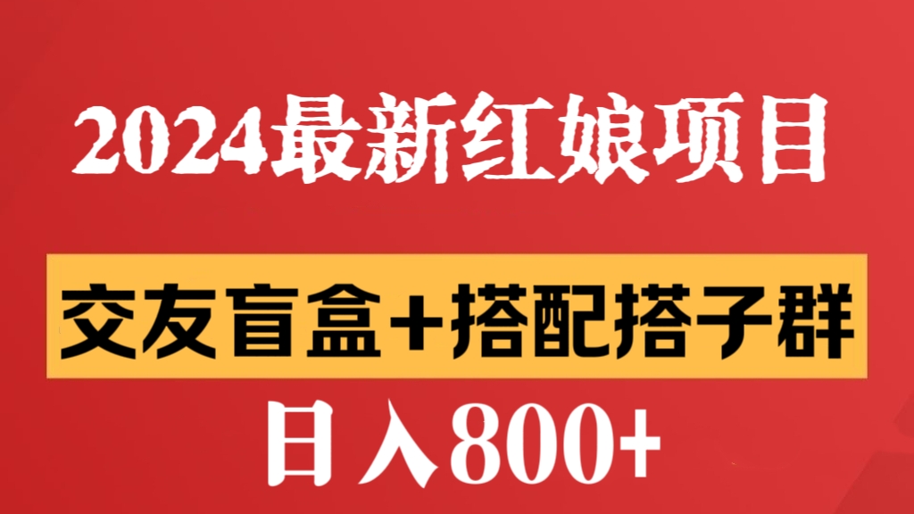[第2922讲]2024最新红娘项目，交友盲盒+搭配搭子群，日入800+