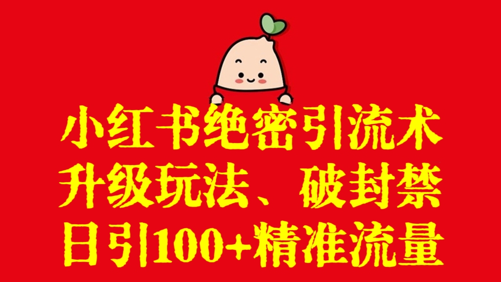 [第2944讲]小红书绝密引流术升级玩法，破封禁，日引100+精准流量