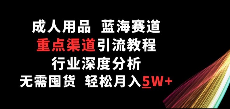 [第2968讲]【蓝海赛道】成人用品重点渠道引流教程，无需囤货，月入5W+