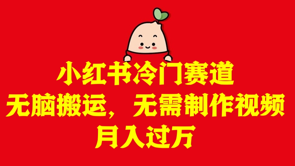 [第3010讲]小红书冷门赛道无脑搬运，无需制作视频，月入过万