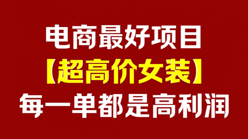 [第3045讲]电商最好项目：【超高价女装】每一单都是高利润